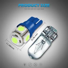 img 2 attached to Partsam T10 LED Light Bulbs 194 168 175 2825 Ice Blue - Car Interior Dome Map Door Courtesy License Plate Light-2Pcs