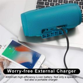 img 1 attached to 🔊 Zealot Portable Bluetooth Speakers S16 - Loud Stereo Sound & 20W, MusicUnicorn, Handfree Calling, External Charger 4000mAh, Blue - Compatible with iPhone, Samsung, Huawei