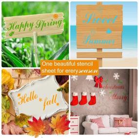 img 1 attached to 🖌️ BUSOHA 25 PCS Welcome Stencil: Reusable Seasonal Stencils for Wood Painting, Front Door Decor & More