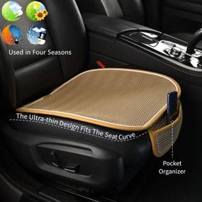 img 3 attached to 🚗 Enhance Driving Comfort with the Universal Car Seat Cushion - Breathable & Protective Mat Pad for Cars, Trucks, SUVs, and Vans