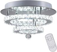 modern led chandelier flush mount ceiling light - dimmable & temperature adjustable - 30w, 120lm/w, 120 leds - perfect for dining room, bedroom, foyer - chrome finish logo