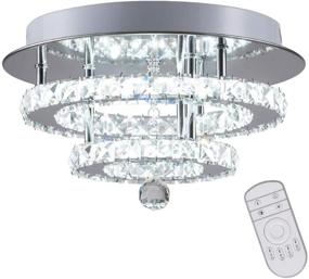 img 4 attached to Modern LED Chandelier Flush Mount Ceiling Light - Dimmable & Temperature Adjustable - 30W, 120LM/W, 120 LEDs - Perfect for Dining Room, Bedroom, Foyer - Chrome Finish