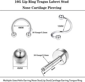 img 2 attached to Florideco 19 24PCS Surgical Cartilage Piercing Women's Jewelry