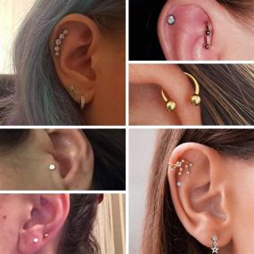 img 3 attached to Florideco 19 24PCS Surgical Cartilage Piercing Women's Jewelry