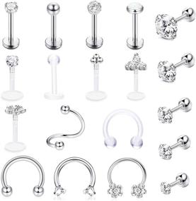 img 4 attached to Florideco 19 24PCS Surgical Cartilage Piercing Women's Jewelry