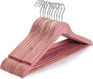 🪵 topia hanger 10-pack of american red cedar wood coat hangers - natural finish, smooth cut notches, 360° flexible hook, solid non-slip bar логотип