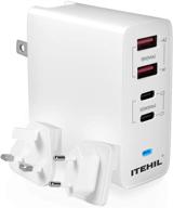 🔌 100w 4-port fast pd charger with foldable plug - usb c wall charger for iphone 12/12 pro max, airpods max, ipad, macbook, samsung & more (cable not included) logo