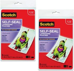 img 2 attached to 📸 Premium Self-Sealing Laminating Pouches - 9.5 mil, 4 3/8 x 6 3/8, Photo Size, 5/Pack