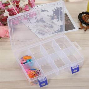 img 2 attached to 📦 VORCOOL Clear Plastic Storage Box - Portable Medicine Organizer with Adjustable Dividers for Jewelry and Fishing Tools (8 Grids)