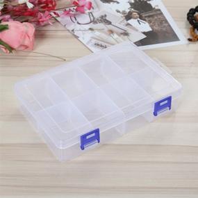 img 3 attached to 📦 VORCOOL Clear Plastic Storage Box - Portable Medicine Organizer with Adjustable Dividers for Jewelry and Fishing Tools (8 Grids)