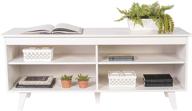 📺 madesa modern entertainment center, tv unit, console table & tv stand for 65-inch tvs, white - wire management & storage shelves logo