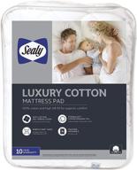 🛏️ sealy luxury queen size white cotton fitted mattress pad: high-quality comfort-enhancing bedding logo