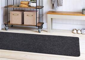 img 2 attached to Highly Efficient Ottomanson Scraper Collection 🏞️ Non-Slip Garage Mat/Entryway/Patio Runner, 2' x 5', Black