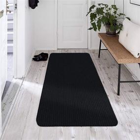 img 4 attached to Highly Efficient Ottomanson Scraper Collection 🏞️ Non-Slip Garage Mat/Entryway/Patio Runner, 2' x 5', Black