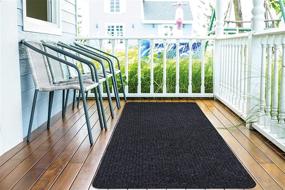 img 1 attached to Highly Efficient Ottomanson Scraper Collection 🏞️ Non-Slip Garage Mat/Entryway/Patio Runner, 2' x 5', Black