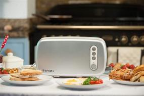 img 1 attached to 🍞 Explore the BergHOFF Seren Side Loading Toaster - Cool Touch Exterior, Removable Crumb Tray, and Silver Front Panel with Serving Tray Functionality