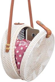 img 3 attached to 👜 Stylish Rattan Bags: Exquisite Women's Handmade Top-Handle Handbag & Wallet Set