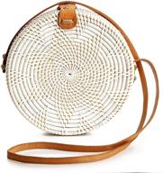 👜 stylish rattan bags: exquisite women's handmade top-handle handbag & wallet set logo