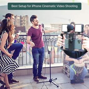 img 3 attached to 🎥 Повысьте качество своих навыков съемки с помощью рига для видео на смартфоне: пушка для записи звука, светодиодная видео-лампа, стабилизатор для съемки фильмов для iPhone 11 Pro Max, Xs, 8 Plus, Huawei, Samsung.