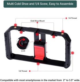 img 1 attached to 🎥 Повысьте качество своих навыков съемки с помощью рига для видео на смартфоне: пушка для записи звука, светодиодная видео-лампа, стабилизатор для съемки фильмов для iPhone 11 Pro Max, Xs, 8 Plus, Huawei, Samsung.