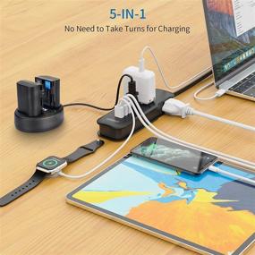 img 1 attached to Black Travel Power Strip with USB - NTONPOWER 2 Outlets 3 USB Portable Charging Station, 15 inches Short Extension Cord for Hotels, Cruise, Nightstand, Airports, Conference Room