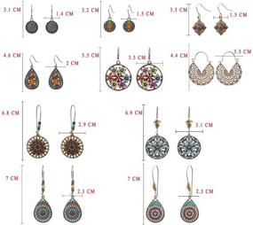 img 1 attached to 💎 NEPAK Vintage Bohemian Drop Dangle Earrings Set: Stylish Boho Jewelry for Women & Girls - 10 Pairs, Perfect Fashion Gifts