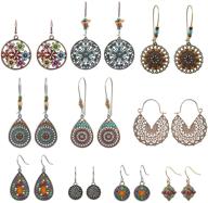 💎 nepak vintage bohemian drop dangle earrings set: stylish boho jewelry for women & girls - 10 pairs, perfect fashion gifts logo