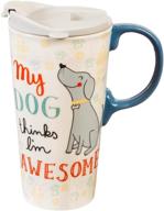 🐶 my dog 17 ounce ceramic travel cup - 4 by 5 by 7 inches logo