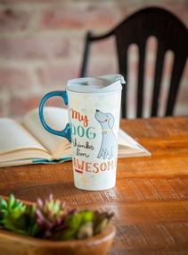 img 2 attached to 🐶 My Dog 17 Ounce Ceramic Travel Cup - 4 by 5 by 7 Inches