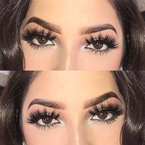 img 3 attached to Geeneiya 22mm Fluffy Lashes Mink Dramatic Eyelashes: Thick, Long, and 8D Volume - Bulk 7 Pairs Multipacks!