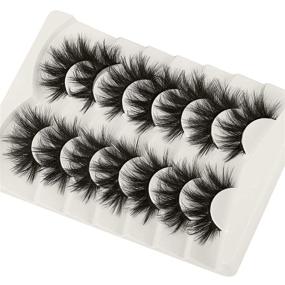 img 1 attached to Geeneiya 22mm Fluffy Lashes Mink Dramatic Eyelashes: Thick, Long, and 8D Volume - Bulk 7 Pairs Multipacks!