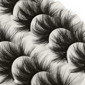 img 2 attached to Geeneiya 22mm Fluffy Lashes Mink Dramatic Eyelashes: Thick, Long, and 8D Volume - Bulk 7 Pairs Multipacks!