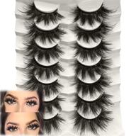 geeneiya 22mm fluffy lashes mink dramatic eyelashes: thick, long, and 8d volume - bulk 7 pairs multipacks! logo