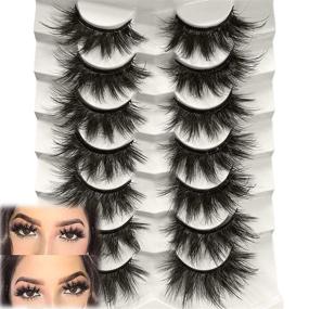 img 4 attached to Geeneiya 22mm Fluffy Lashes Mink Dramatic Eyelashes: Thick, Long, and 8D Volume - Bulk 7 Pairs Multipacks!