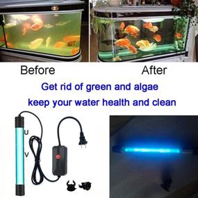 img 3 attached to 13W U&amp;VC Timer Aquarium Clean Light - Clear Green Algae, Clean Fish Tank Water Lamp for Aquariums, Ponds, and Swim Pools