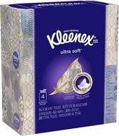 📦 kleenex ultra soft - мягкие салфетки для лица в кубической коробке, 4 упаковки - 50 салфеток в каждой кубической коробке! логотип