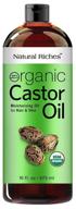 natural riches organic castor oil: usda certified cold pressed oil for dry skin, hair loss, dandruff, and thicker hair growth - moisturizes and heals scalp, skin, hair. enhances eyelashes & eyebrows -16 fl. oz. logo
