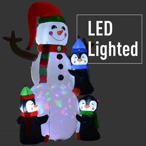 img 1 attached to 🎅 HOMCOM 6ft Christmas Inflatable Snowman Penguins Yard Decoration, Outdoor Blow-Up Display with LED Lights