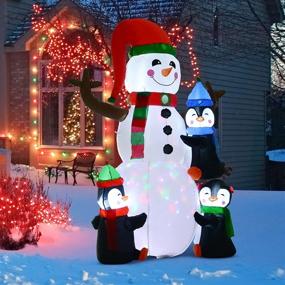 img 3 attached to 🎅 HOMCOM 6ft Christmas Inflatable Snowman Penguins Yard Decoration, Outdoor Blow-Up Display with LED Lights