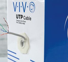 img 2 attached to VIVO 500 футовый сетевой кабель Cat5e CABLE-V002 - серый на барабане, UTP тип.