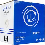 vivo 500ft cat5e ethernet cable cable-v002 - grey bulk wire, utp pull box logo