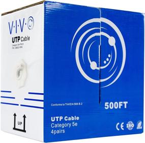 img 4 attached to VIVO 500 футовый сетевой кабель Cat5e CABLE-V002 - серый на барабане, UTP тип.