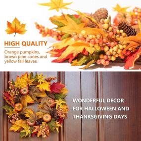 img 1 attached to 🍂 20inch Rocinha Fall Wreath - Perfect Autumn, Halloween, and Thanksgiving Day Decor for Front Door Outside