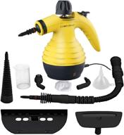 🌟 comforday multi-purpose handheld pressurized steam cleaner: 9-piece accessories for stain removal, curtains, car seats, floors, windows - yellow logo