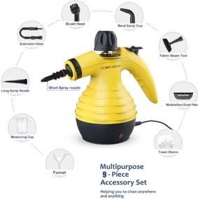 img 3 attached to 🌟 Comforday Multi-Purpose Handheld Pressurized Steam Cleaner: 9-Piece Accessories for Stain Removal, Curtains, Car Seats, Floors, Windows - Yellow