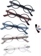 multiple pack spring hinge round reading glasses for men and women - heeyyok readers logo