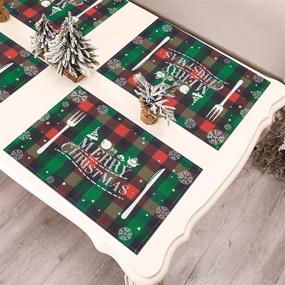 img 1 attached to Add Festive Charm to Your 🎄 Dining with UArtlines Christmas Placemats Checkered Decoration