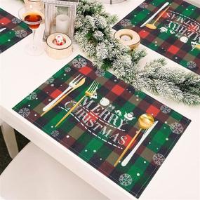 img 2 attached to Add Festive Charm to Your 🎄 Dining with UArtlines Christmas Placemats Checkered Decoration