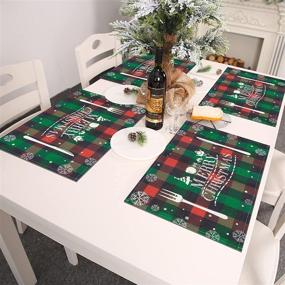 img 3 attached to Add Festive Charm to Your 🎄 Dining with UArtlines Christmas Placemats Checkered Decoration