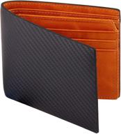 🧲 bifold carbon leather rfid blocking men's wallet with card cases & money organizers logo